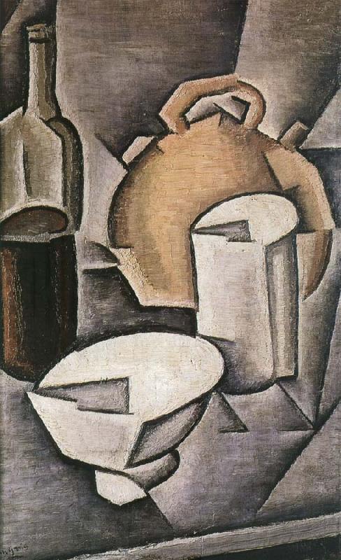 Juan Gris Winebottle and kettle of tile oil painting picture